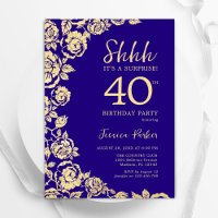 Purple Gold Roses Surprise 40e anniversaire