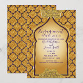 Invitation Purple Gold Royal Indien Fiançailles douche (Devant / Derrière)