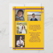 Invitation Purple Gold School Couleur Graduation Photo Plaid (Dos)