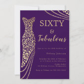 Invitation Purple & Gold Sixty & Fab 60e anniversaire (Devant)