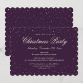Invitation Purple Gold Starry Fête de Noël (Devant / Derrière)