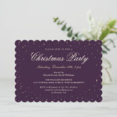 Invitation Purple Gold Starry Fête de Noël (Debout devant)