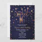 Invitation Purple & Gold Stars Celestial Sky Sweet 16 Party (Devant)