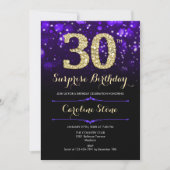 Invitation Purple Gold Surprise 30e anniversaire (Devant)