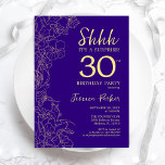 Invitation Purple Gold Surprise 30e anniversaire<br><div class="desc">Purple Gold Surprise 30th Birthday Invitation. Le minimaliste design féminin moderne présente des accents botaniques et des caractères typographiques. Carte invitation florale simple parfaite pour une célébration anniversaire surprise femme élégante.</div>