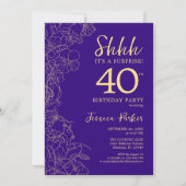 Invitation Purple Gold Surprise 40e anniversaire (Devant)