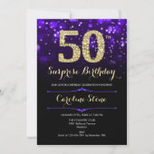 Invitation Purple Gold Surprise 50e anniversaire (Devant)