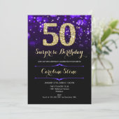 Invitation Purple Gold Surprise 50e anniversaire (Debout devant)
