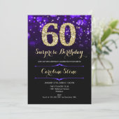 Invitation Purple Gold Surprise 60e anniversaire (Debout devant)