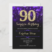 Invitation Purple Gold Surprise 90e anniversaire (Devant)