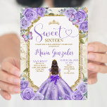 Invitation Purple Gold Sweet 16e anniversaire Princess Party<br><div class="desc">Quinceañera Purple Lavender Gold Crown Invitation Mis Quince 15 Anos,  16e Anniversaire, </div>