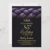 Invitation Purple Gold tresse Surprise 85e fête d'anniversair (Devant)