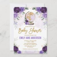 Purple Gold Voyage Baby shower Floral Aventure