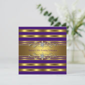 Invitation Purple Gold Womans 50e fête d'anniversaire (Debout devant)