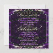 Invitation Purple Goth Deco Dentelle fabuleuse 40 fêtes Invit (Dos)