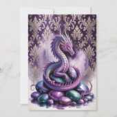 Invitation Purple Gothic Dragon Birthday Party Bash (Devant)