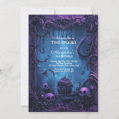Invitation Purple gothique Éffrayant 2e anniversaire Hallowee (Devant)
