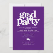 Invitation Purple grad party moderne audacieuse typographie s (Devant)