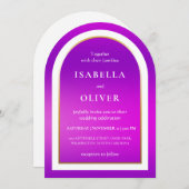 Invitation Purple gradient white text wedding (Devant / Derrière)