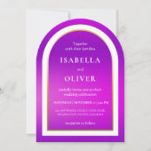 Invitation Purple gradient white text wedding (Devant)