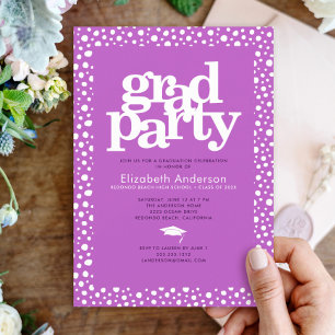Invitation Purple grane audacieuse typographie moderne élégan