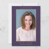 Invitation Purple Green Photo Célébration des funérailles de  (Dos)