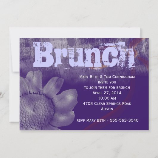 Invitation Purple Grunge Brunch Party (Devant)