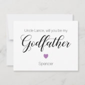 Invitation Purple Heart Serez-Vous Ma Proposition De Parrain (Devant)