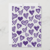 Invitation Purple Hearts Night Out Fille 39e anniversaire (Dos)