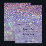 Invitation Purple Hologramme Parties scintillant Sweet 16 ann<br><div class="desc">Hologramme Rainbow Sparkle GlitterSweet 16 Anniversaire Invitation</div>