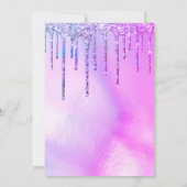 Invitation Purple Holographique Parties scintillant Drithday (Dos)