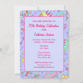 Invitation Purple Hot Pink Tween 12ème anniversaire Invitatio (Dos)