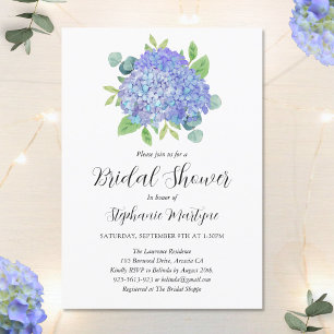 Invitation Purple Hydrangea Bouquet Fête des mariées botaniqu