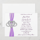 Invitation Purple Infinity Coeur nuptiale de douche Invitatio (Devant / Derrière)
