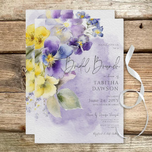 Invitation Purple & Jaune Floral Moderne Brunch nuptial