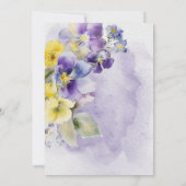 Invitation Purple & Jaune Floral Moderne Brunch nuptial (Dos)