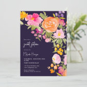 Invitation Purple Joli romantique été floral doux 16 (Debout devant)