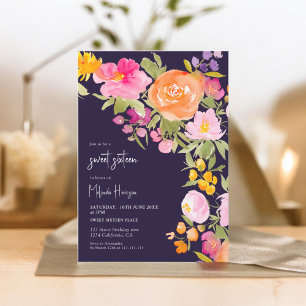 Invitation Purple Joli romantique été floral doux 16