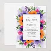 Invitation Purple Jubilant Spring Wedding (Devant / Derrière)