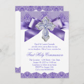 Invitation Purple Lace Cross (Devant / Derrière)