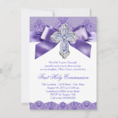 Invitation Purple Lace Cross (Devant)