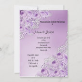 Invitation PURPLE LACE Florale ÉLÉGANT MARIAGE MODERNE (Devant)