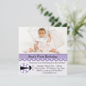 Invitation Purple Ladybug fête d'anniversaire (Debout devant)