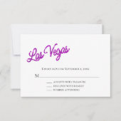 Invitation Purple Las Vegas Étincelles Mariage RSVP (Devant)