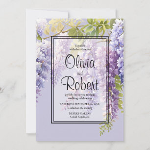 Invitation Purple lavande aquarelle glycine florale lilas