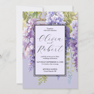 Invitation Purple lavande aquarelle glycine florale lilas