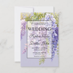 Invitation Purple lavande aquarelle glycine florale lilas