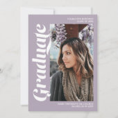 Invitation Purple lavande script diplôme de l'examen de la ph (Devant)