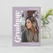 Invitation Purple lavande script diplôme de l'examen de la ph (Debout devant)