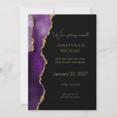 Invitation Purple Lavender Agate Wedding Enregistrer la date (Dos)